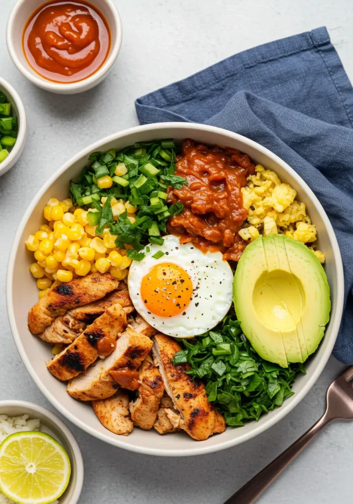 5 Quick & Healthy Chicken Breakfast Recipes For You 3 Chicken Breakfast Burrito Bowls