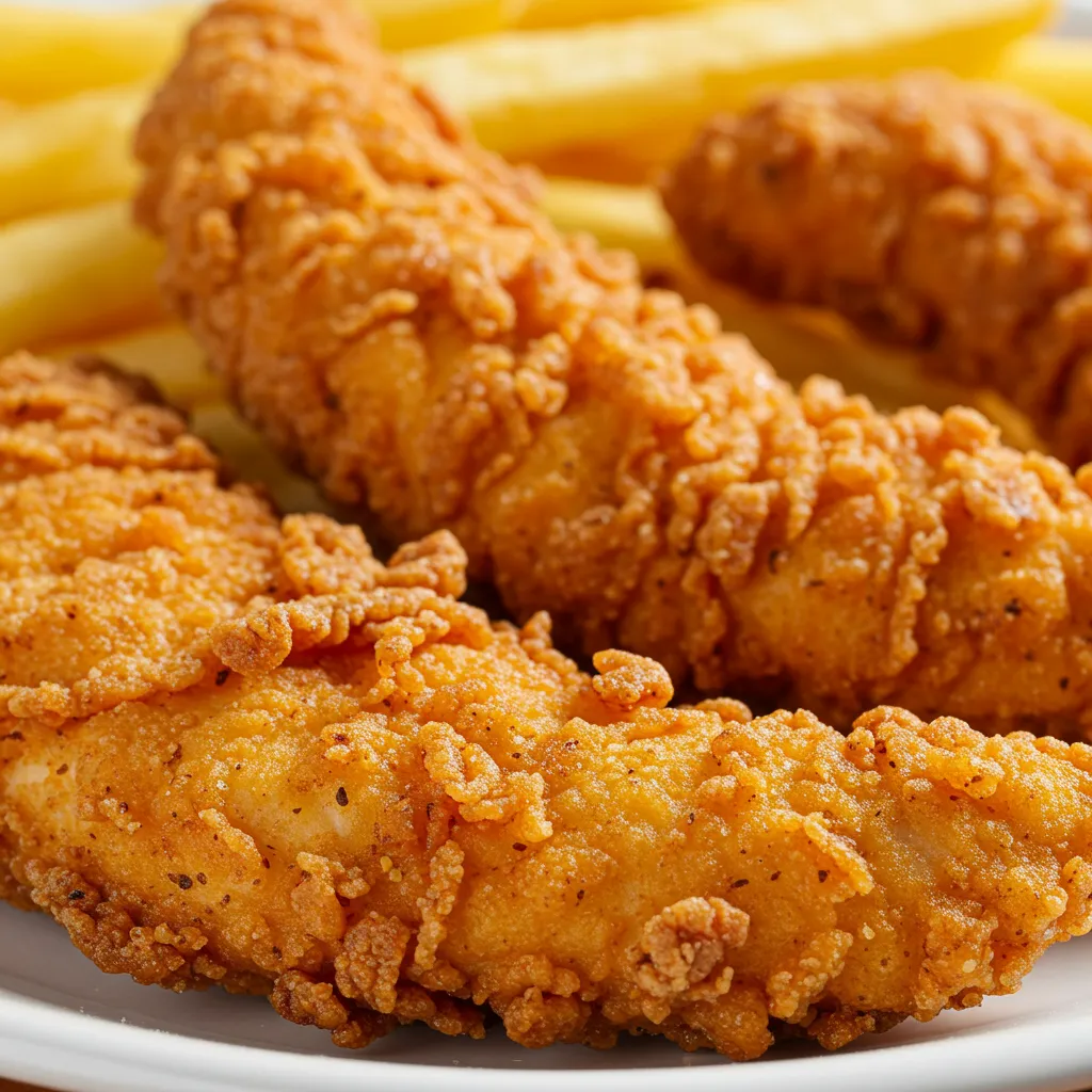 Quick & Easy Crispy Chicken Strips Recipe with Secret Sauce 2 fried chicken tenders