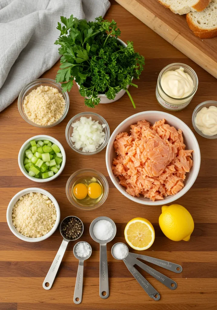 Ultimate Salmon Loaf Recipe with a Crispy Top 2 salmon loaf ingredients
