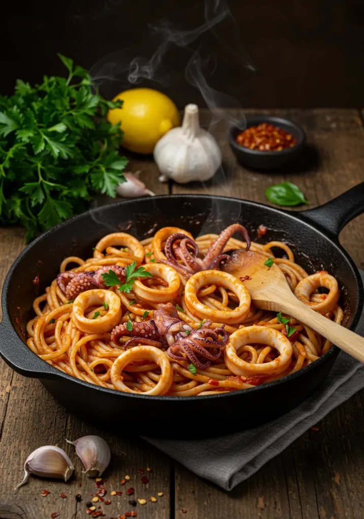 Best Calamari Pasta – Easy Italian Seafood Dinner 3 squid pasta