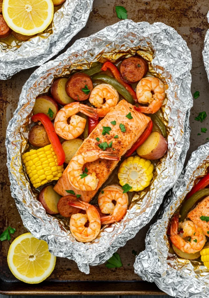 5 Easy Salmon and Shrimp Recipes You'll Love 5 Cajun Salmon and Shrimp Foil Packets